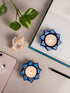 Blue Pottery T-Light Holder Set Of 2 Pcs.